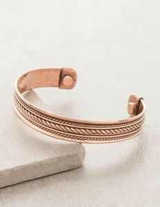 Handcrafted <b>Copper</b> Bracelet Handcuff Magnetic Bracelet with Stunning Artistic Design for All Ages - Product Image 5