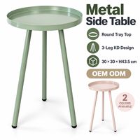 Table d'appoint ronde en métal à trois pieds avec plateau, démontable, style moderne, pour la vente en gros