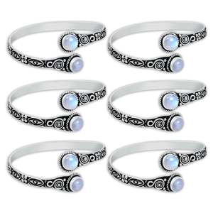 Women's Daily Life Bangle Factory Price High Quality Two Stone <b>Rainbow</b> Bohemian Style Geometric Silver Plated Adjustable - Product Image 2