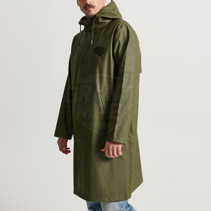 Vêtement de rue pour usage extérieur, imperméable respirant pour homme, style manteau, en polyester/nylon écologique, à capuche, manches longues, confortable - Product Image 5