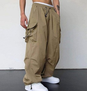 Fabrication en gros usine – Jean baggy vintage noir délavé coupe droite 100 % coton toile pour homme, multi-poches, personnalisable - Product Image 5