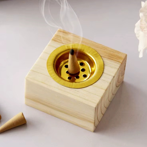Quemador de incienso Bakhoor de madera estilo vintage con taza de metal para quemar incienso Bakhoor y aromatizar el hogar - Product Image 1