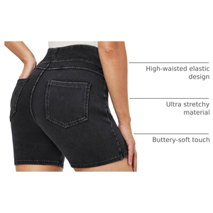 Shorts de Mezclilla Oscuros de Cintura Alta con Bolsillos, Transpirables, Casuales, para Verano, Ropa de Mujer, Precio de Fábrica OEM 2026, ODM - Product Image 5