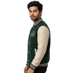 Chaqueta Varsity para Hombre, Tela de Lona, Estilo Urbano, Secado Rápido, Cierre de un Solo Botón, Diseño Personalizable, Alta Calidad - Product Image 2