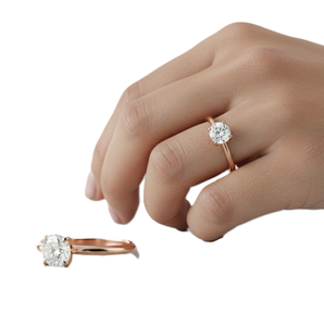 Anillo de Compromiso con Diamante de Laboratorio de Corte Redondo de 2 Quilates, Oro Rosa de 14K/18K, Certificado por IGI, Anillo Sencillo para Uso Diario - Product Image 4