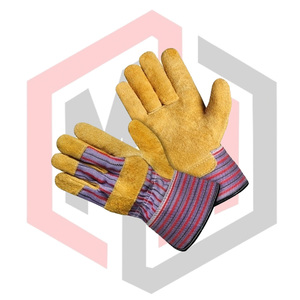 Sheep Leather Fabric Work Gloves Tear Resistant Breathable Anti-static Leather Palm <b>Fire</b> Fighting Anti-Impact Anti-Cut Anti-Heat - Product Image 4