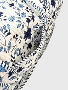 Bolsa de Mano Grande de Tela Bordada con Diseño Floral, Estilo Bohemio, Cierre de Cremallera, Asa Suave, para Viajes - Product Image 5