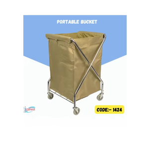 Carrito de Lavandería Resistente en Forma de X con Estructura Plegable de Acero Inoxidable para Facilitar el Recogido, Transporte y Almacenamiento de Ropa en Áreas del Hogar - Product Image 5