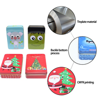 Weihnachts-Geschenkdose für Kinder mit Deckel, Metallbehälter für Süßigkeiten, Kekse, Schokolade, Individuell Bedruckte Großhandelsverpackung, OEM-Fertigung