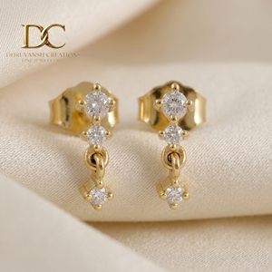 Latest Elegant Design 14KT Solid Gold Lab Grown Diamond <b>Stud</b> Earrings IGI Certified Brilliant Cut Luxury Women's Fine Jewelry - Product Image 4