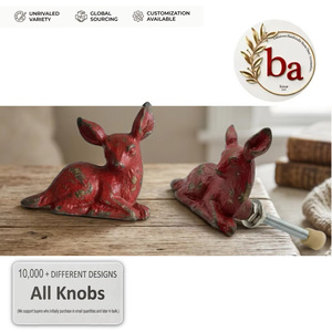 Tiradores de cajón modernos de hierro fundido con diseño de ciervo, manijas novedosas rojas para muebles de hogar, oficina, cómodas y armarios - Product Image 3