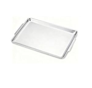 Plateau rectangulaire en métal avec poignées pratiques en laiton, plateau de service vintage fin avec poignées pour entrée, salon ou restaurant - Product Image 3