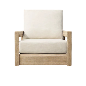 Sillón Moderno de Teca Sólida, Respaldo de Listones con Marco Abierto, Diseño Arquitectónico, Muebles Ecológicos para Exteriores y Hoteles - Product Image 5