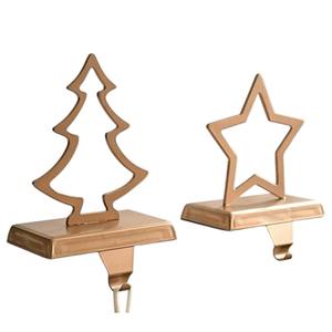 Soportes para Calcetines Navideños de Latón Dorado Clásico al por Mayor, Ganchos Metálicos para Chimenea, Decoración Festiva para el Hogar, Precio de Fábrica - Product Image 4