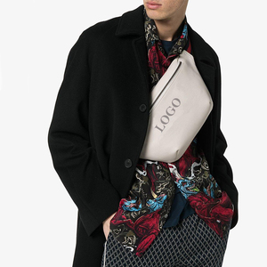Sac banane unisexe de qualité supérieure en cuir synthétique microfibre avec fermeture éclair, design rayé, pour usage quotidien, style décontracté - Product Image 4