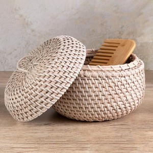 Boîtes de rangement pour la maison, fabricant de boîtes en rotin naturel, fournisseur de paniers à couvercle, paniers tissés, conteneurs en rotin. - Product Image 1