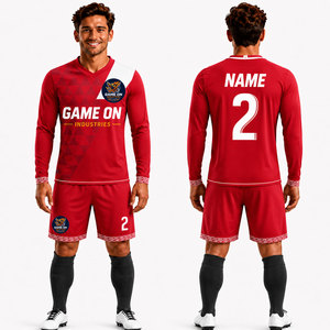 Custom Long Sleeve <b>Soccer</b> Uniform Sublimation 100% Polyester <b>Soccer</b> Uniform Retro Football Jersey Blank <b>Soccer</b> Jersey - Product Image 1