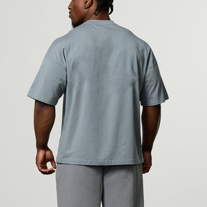 Camiseta de algodón de manga corta con cuello redondo para hombre, estilo casual, corte regular, color liso, tejido de punto. - Product Image 2
