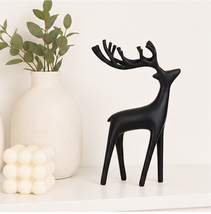 Handcrafted Nordic Style Black Reindeer Statue Elegant Christmas Elk Figurine For Living Room Mantle <b>Decor</b> Durable Resin Holiday - Product Image 4