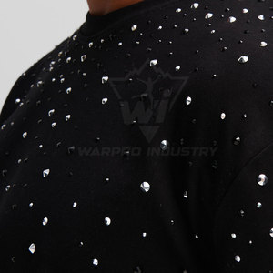 Camisa de Algodón con Pedrería para Hombre, Estilo Urbano, Manga Corta, Logotipo Personalizado, Venta al Por Mayor - Product Image 5