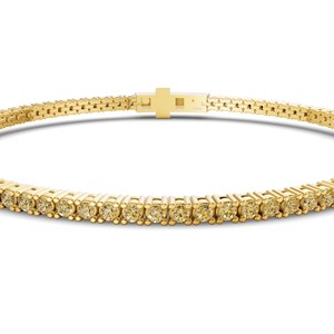 Bracelet tennis de luxe pour femme en or 10 carats, design magnifique, diamants jaunes citron brillants cultivés en laboratoire (2 carats) Tw. pour les certifiés - Product Image 5