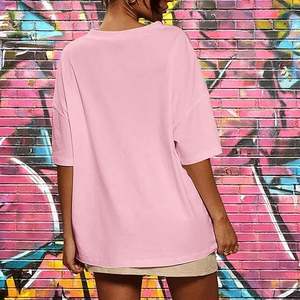 T-shirt en jersey unisexe surdimensionné personnalisé avec numéro imprimé, col en V décontracté, coupe ample, mode streetwear estivale, vente en gros - Product Image 6