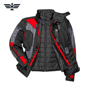 Chaqueta de Motocicleta Ducati para Hombre, Roja y Negra, Manga Larga, Impermeable, 300g, Logotipo Personalizado en la Parte Delantera, Poliéster con Fusión sin Costuras, Servicio OEM - Product Image 1