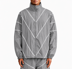 Custom <b>Men's</b> Nylon Windbreaker Tracksuit Zip <b>Jacket</b> and Pants Set OEM Sportswear Logo Water Resistant - Product Image 3