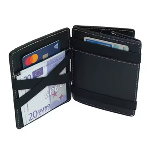 Portefeuille unisexe en cuir avec fente transparente pour photos, organiseur de cartes et section pliable pour billets, logo personnalisé - Product Image 2