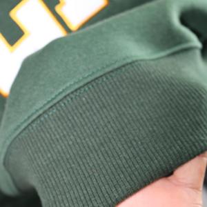 BEARS HUNTER GREEN <b>Mock</b> <b>Neck</b> Sweatshirt 100% WHITE Applique Embroidery wide <b>neck</b> Sweatshirt Finer Threads - Product Image 4