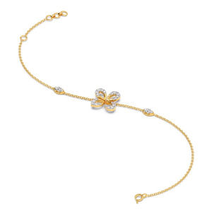 สร้อยข้อมือโซ่ลายดอกจิกสี่แฉกประดับเพชร - Product Image 4