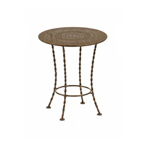 Round Metal Outdoor <b>Table</b> with Twisted Legs Traditional Design Durable Frame for Patio Use - Product Image 1