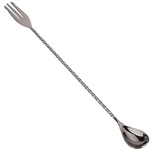 Cuchara de acero inoxidable con mango largo, juego de 2 tenedores para cócteles, café, té, postres, aperitivos y para servir bebidas en el hogar o bar - Product Image 1
