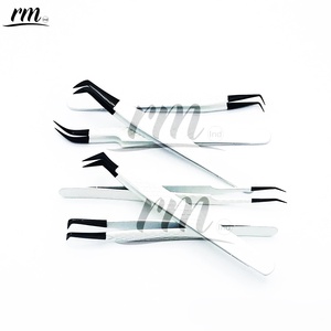 Pince à épiler RMI à logo personnalisé, 90 degrés, meilleure qualité, pointe plasma noire, prise diamant, outil de beauté pour cils, couleur blanche, vente chaude - Product Image 6