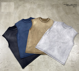 Custom <b>Logo</b> 2025 Men's Cotton Sleeveless Gym Tank Top Breathable Athletic Shirt for Workout Casual Fitness Wear Muscle Print - Product Image 1