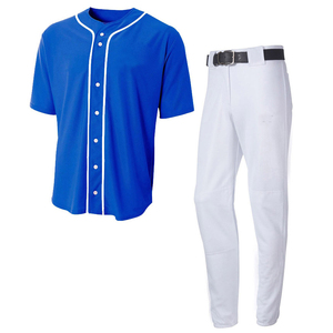 Fabrication professionnelle d'uniformes de baseball, ensemble personnalisé de maillot et de pantalon, vêtements de sport à bas prix, couleur unie - Product Image 1