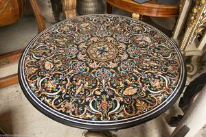 Pietra Dura Inlaid Gemstone Marble <b>Table</b> <b>Top</b> - Product Image 3