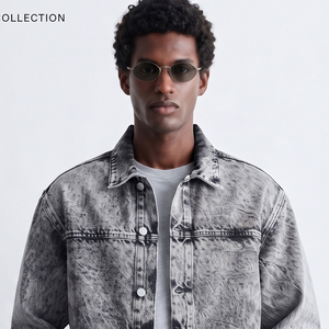 Winter Jean <b>Jacket</b> <b>Mens</b> Turn Down Collar Button Up Denim Jeans <b>Jackets</b> <b>Men</b> <b>White</b> Washed Denim <b>Jacket</b> <b>Men's</b> - Product Image 5