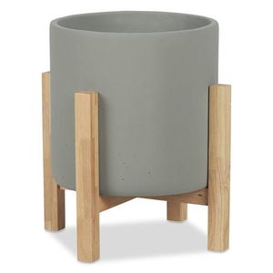 Modern Gold Metal Flower <b>Pot</b> with Wooden Stand for Indoor Plants Desktop Use - Product Image 4