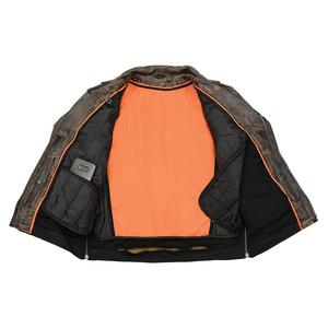 Fashion Clothing Adult <b>Men</b> Genuine Leather <b>Jacket</b> Custom Made Waterproof Reversible Winter Online Sale - Product Image 3