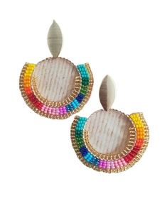 Boucles d'oreilles flamant rose bohèmes faites à la main en gros, design créatif et mignon, bijoux colorés, prix de gros depuis l'Inde - Product Image 2