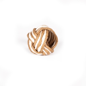 Anneau de serviette en corde de bambou tressée fait main, marron et blanc, avec nœud, pour mariage, Noël, table de repas, décoration de maison et de fêtes - Product Image 1