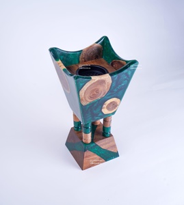Plateau brûleur d'encens personnalisé en bois de séquoia et résine, écologique, pour l'aromathérapie, la méditation, le yoga et les usages religieux - Product Image 3