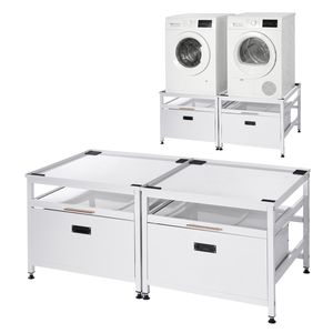 Supporto per Lavatrice e Asciugatrice con Vassoio Estraibile, Altezza 22,6 Pollici, 29 x 29 Pollici, Capacità di Carico 800 Libbre, Spazio per Cesti e Contenitori - Product Image 1