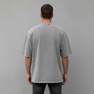 T-shirt en tissu tricoté épais 350 GSM, coupe ample et courte, épaules tombantes, style oversize, pour hommes, vente en gros fabricant - Product Image 2