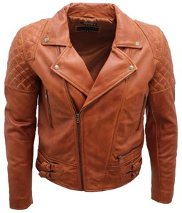 Blouson de motard en cuir véritable de luxe pour homme, manteau de motard tendance, fabrication OEM, service d'échantillonnage disponible, usine - Product Image 5