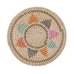 Simple Seagrass Placemats <b>Round</b> Woven Fiber <b>Table</b> <b>Mats</b> Natural Straw Chargers for Contemporary Dining Room - Product Image 1