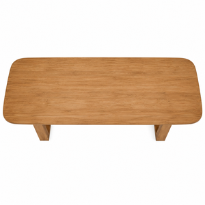 Mesa de Comedor Minimalista de Madera de Teca Sólida, Base con Marco de Portal, Forma Rectangular, Duradera y Ecológica para Uso en Hogar, Restaurante y Hotel - Product Image 4