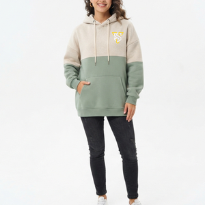 Sudadera con Capucha para Mujer, Diseño Color Block, Felpa, Bolsillo Frontal Grande, 100% Algodón, Resistente al Viento, Ropa de Invierno - Product Image 2