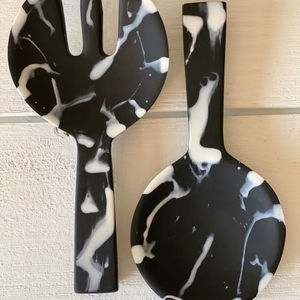 Handmade Durable Salad <b>Server</b> Tools Food Grade Resin Salad <b>Servers</b> Spoon & Fork for Home Restaurant <b>Buffet</b> Party Dining Use - Product Image 3